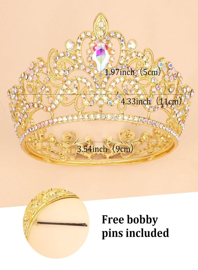 Wecoe Small AB Gold Tiara for Flower Bouquets, Mini Crown, Birthday & Wedding Accessories - Image 5