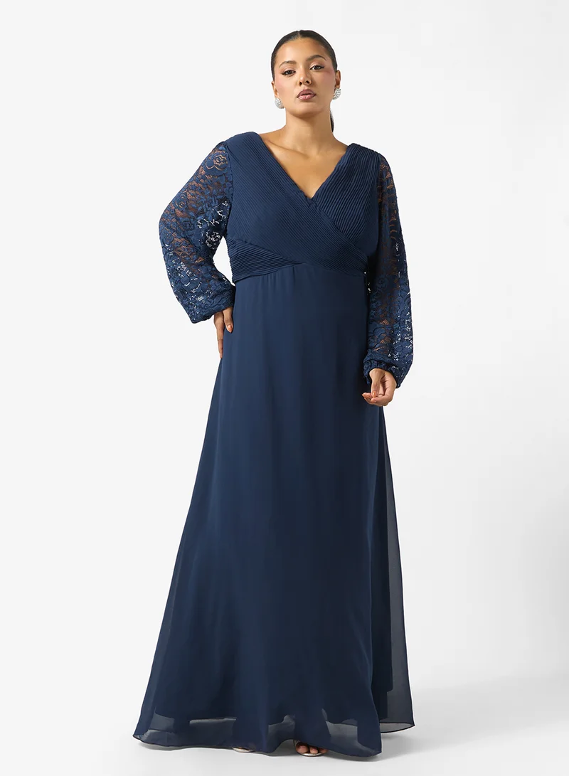 Ella Plus Floral Sleeve A-line Dress