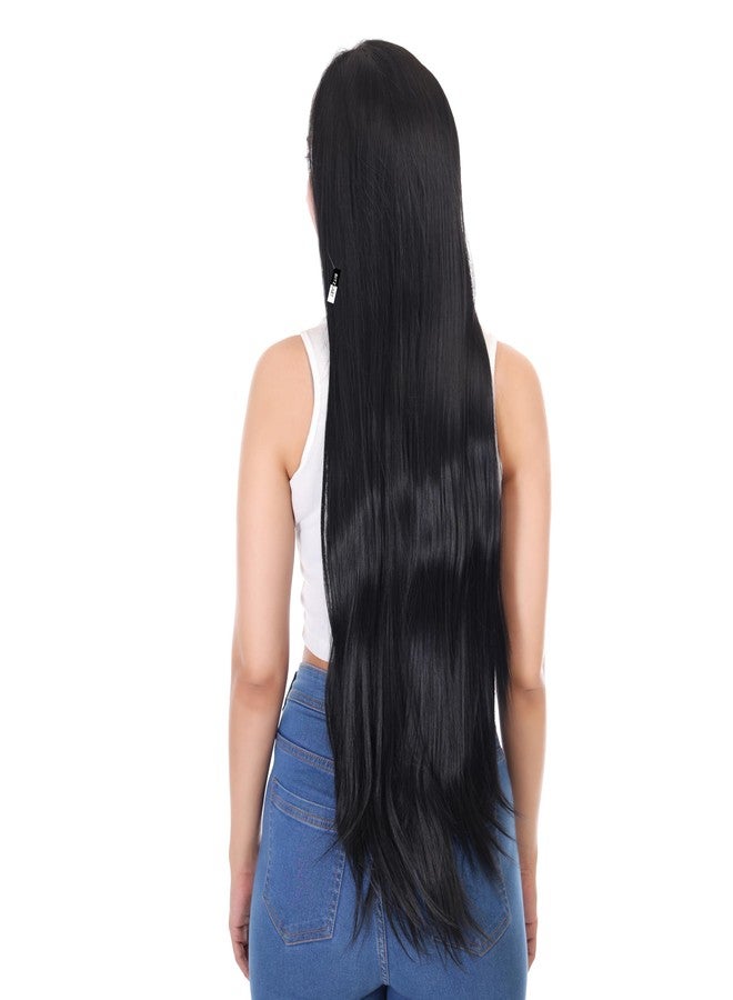 ريتزكارت باروكة شعر ريتزكارت للنساء، باروكة شعر طويلة من الألياف الصناعية بدون غراء، مظهر طبيعي ومريح، باروكة شعر أمامية من الدانتيل بمظهر طبيعي (أسود متوسط 28) - Image 3