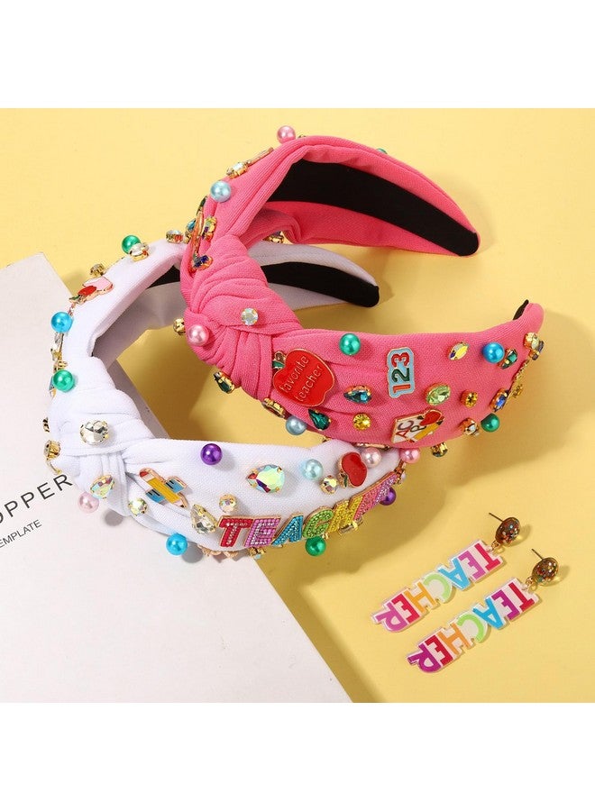 إسكدنيا عصابات رأس للمعلمات للنساء، عصابات رأس عريضة بعقدة مطبوعة بالقلم الرصاص، هدايا تقدير للمعلمين، هدايا إكسسوارات الشعر للعودة إلى المدرسة (النمط C) - Image 5