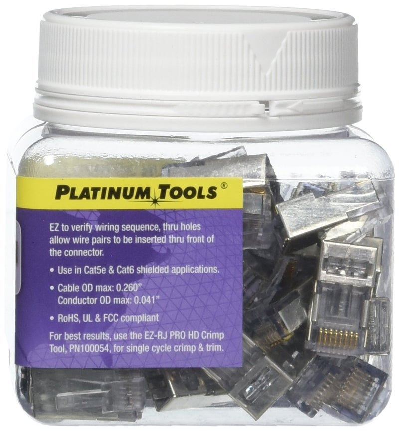 Platinum Tools 202020J EZ-RJ45 Shielded Internal Ground, 50-Pack - Image 2