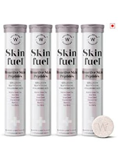 WELLBEING NUTRITION Skin Fuel Collagen Builder, L-Glutathione, Hyaluronic Acid, Matcha Green Tea, Aloe Vera, Grape Seed, Vit E, Elasticity- 60 Effervescent Tabs  - Image 1