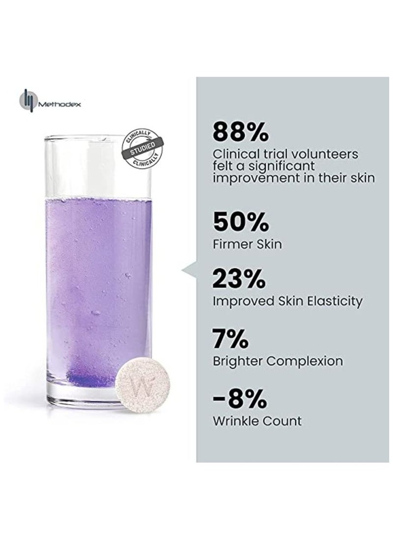 WELLBEING NUTRITION Skin Fuel Collagen Builder, L-Glutathione, Hyaluronic Acid, Matcha Green Tea, Aloe Vera, Grape Seed, Vit E, Elasticity- 60 Effervescent Tabs  - Image 5