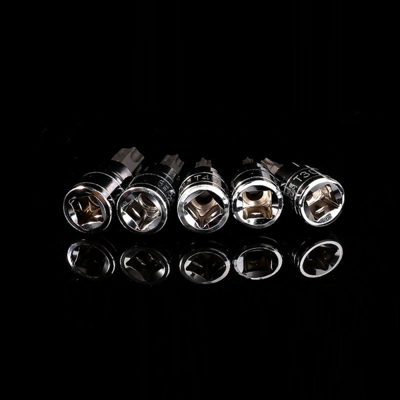 Torx Bit Socket Set 10Pcs Silver CR-V Chrome Vanadium Steel - High Toughness Impact Wear Resistance Torx Bit For Car Bike Motorcycle Lawn Equipment - Image 4