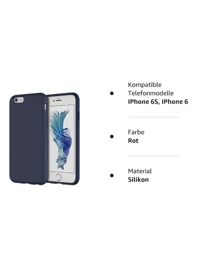 Compatible with iPhone 6/6S Case 4.7 Inch Slim Liquid Silicone 4 Layers Soft Gel Rubber Shockproof Protective Phone Case with Anti Scratch Microfiber Lining (Midnight Blue) - Image 5