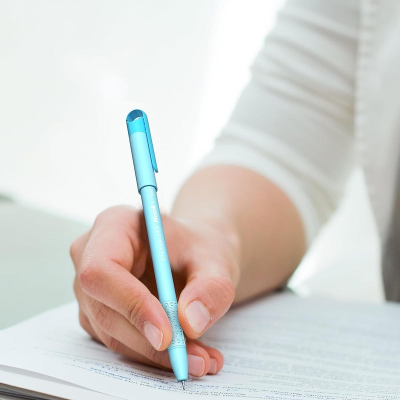 classmate Hook Ball Pen- Blue (Pack of 10)|Multicolour Body Pens|Attractive Pastel Shades for Boys & Girls|Smooth Writing Ball Pen|Unique Design - Image 5