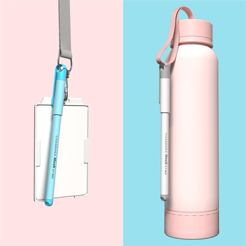 classmate Hook Ball Pen- Blue (Pack of 10)|Multicolour Body Pens|Attractive Pastel Shades for Boys & Girls|Smooth Writing Ball Pen|Unique Design - Image 4