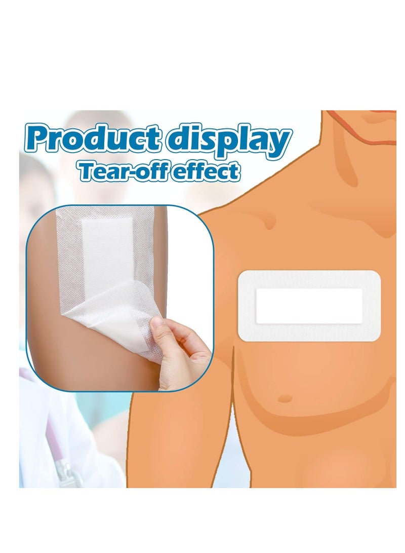 SYOSI 40 Pcs Waterproof Adhesive Island Dressing, 4" x 10" Sterile Island Wound Dressing, Breathable Bordered Gauze Dressing, Individually Wrapped Latex Free Bandages for Blister Wound Care(4x8 In) - Image 3