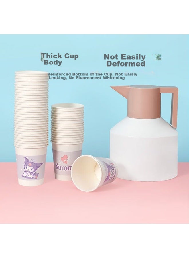 Yekee Disposable Paper Cups, Thickened Type, Sanrio Co-branded, For Home And Office Use, 250ml*50 Pieces, K-8163 - Image 1