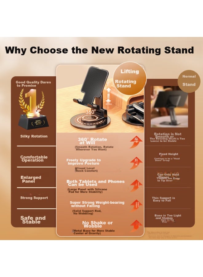 Kovol [adjustable Height + Rotating] Phone Stand, Desktop Ipad Tablet Stand, Lazy Stand, Bedside Thickened Metal Base, Gaming Reading Binge-watching Multi-functional Adjustable Stand - Image 2