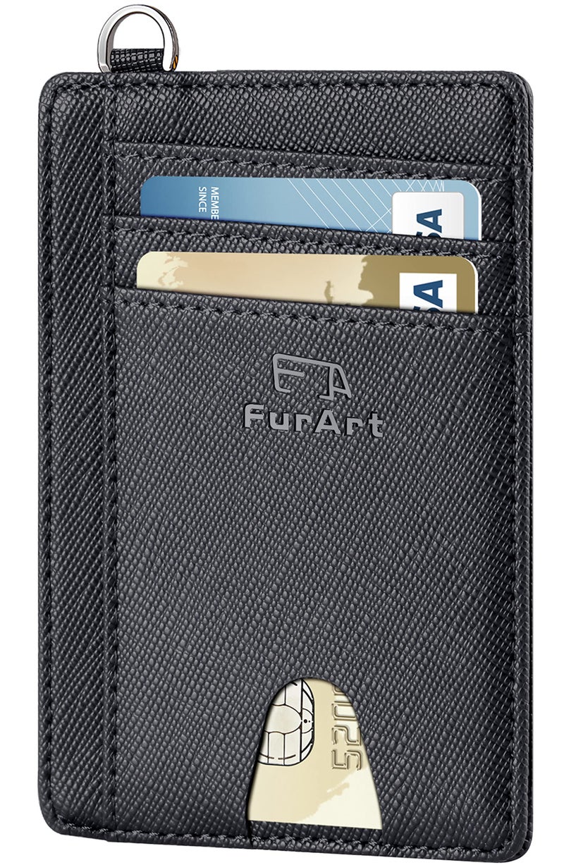 FurArt محفظة FurArt نحيفة وعصرية، محفظات جيب أمامية، حجب RFID، حامل بطاقات ائتمان للرجال والنساء - Image 1