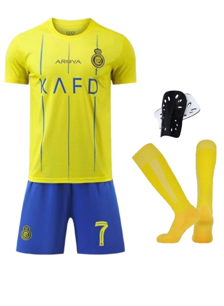 SKT Shiketro New Breathable No. 7 Football Team Jersey, Socks And Protective Gear 4-Pack.  - Image 1