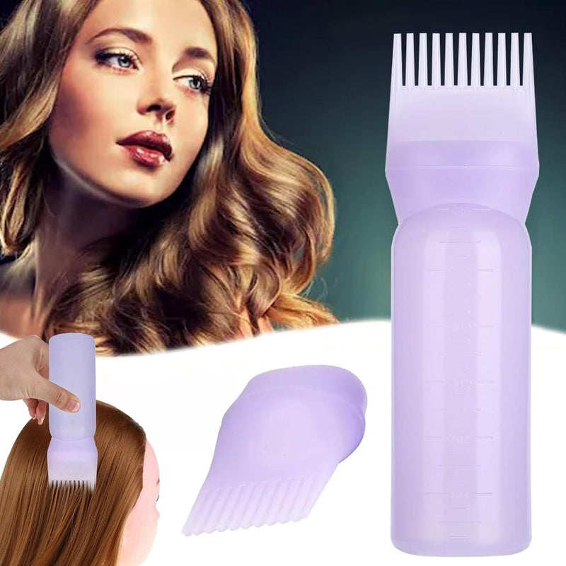 Feinerman 1 Pcs Root Comb Applicator Bottle for Hair Dye & Oil - Hair Coloring Tool with Graduated Scale, Scalp Treatment Applicator for Hair Root & Oil Application, Hair Dyeing Accessories (Blue) - Image 1