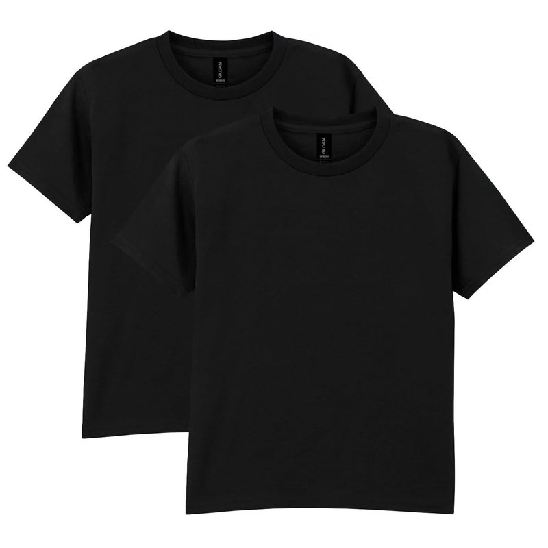 Gildan Youth DryBlend T-Shirt, Style G8000B, 2-Pack, Black, Large - Image 1