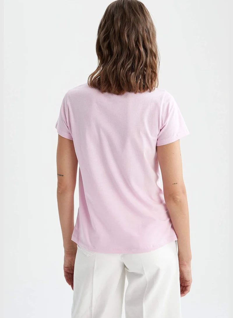 DeFacto Woman Knitted Regular Fit C Neck Short Sleeve T-Shirt