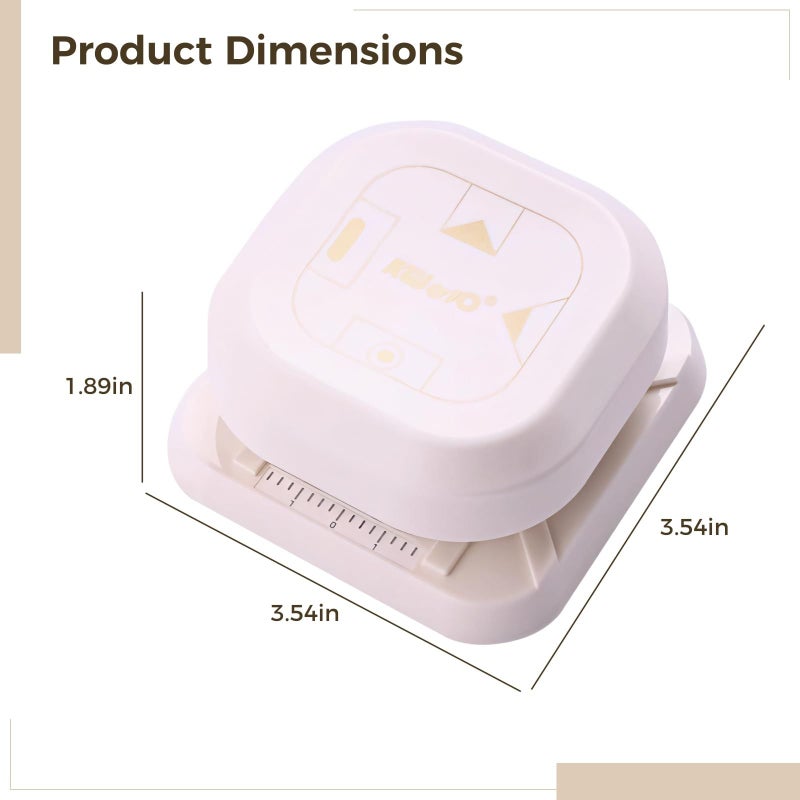 Compact White Plastic 4 In 1 Discbound Hole Punch With Ruler And Pattern Guides - Image 5