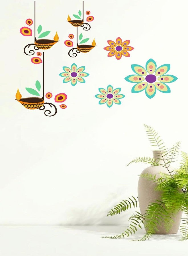 Akki Wold Cartoon Children with Flowers Wall Decal Sticker, Garden Scene Sticker, Decorative Wall Decor Sticker (Desg_03) - Image 1