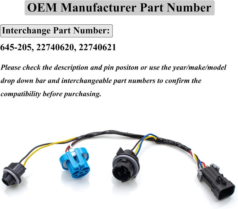HOPUT 645-205 Headlight Wire Harness for Chevy Cobalt and Pontiac Models - Image 2