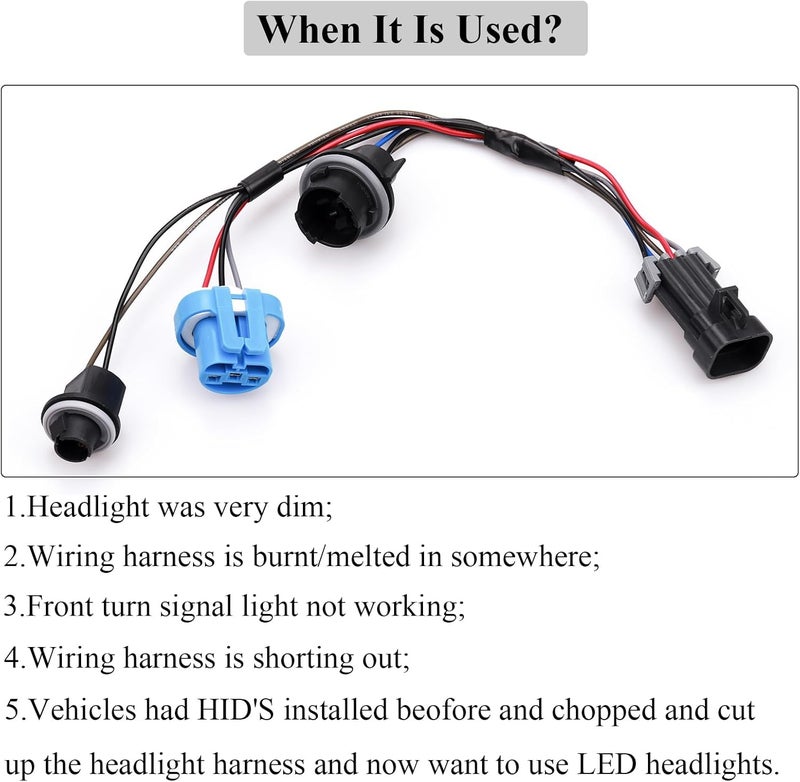 HOPUT 645-205 Headlight Wire Harness for Chevy Cobalt and Pontiac Models - Image 3
