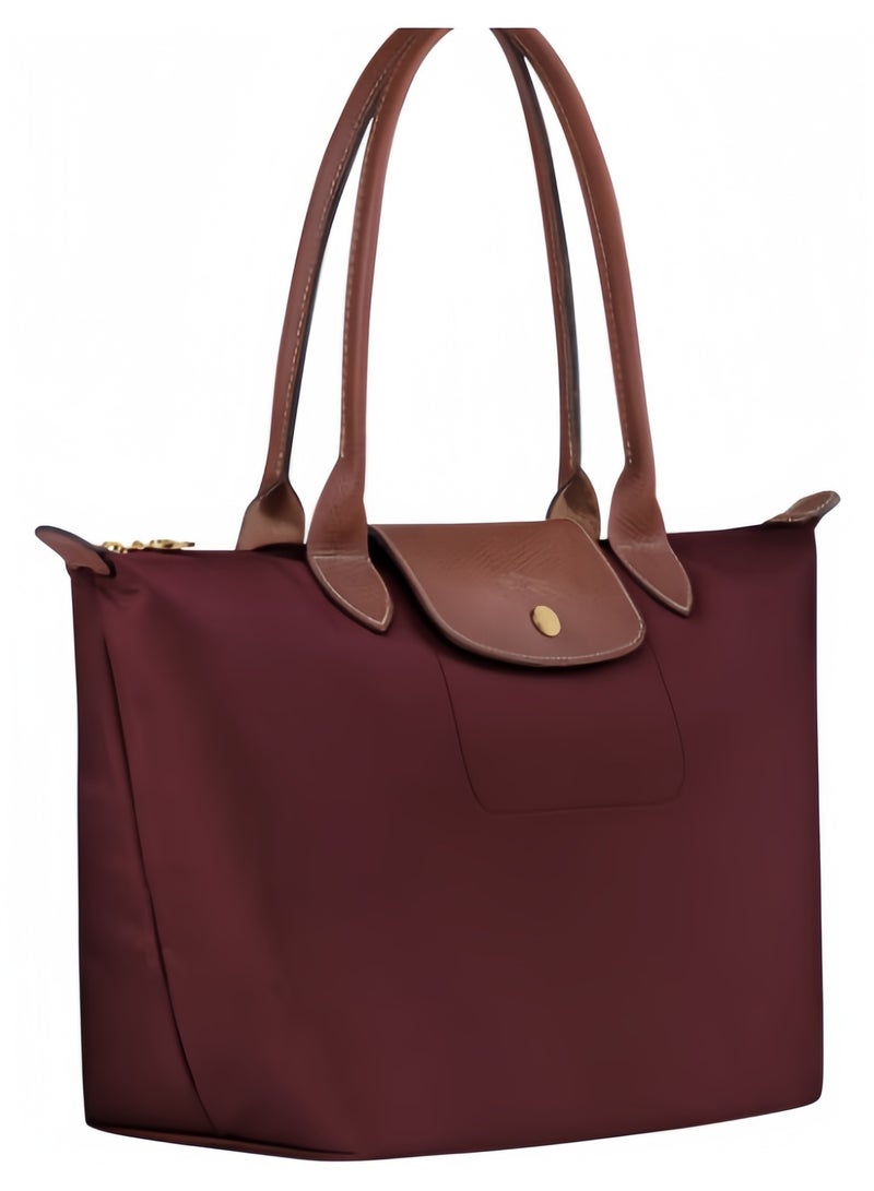 لونج شامب حقيبة نسائية متوسطة، حقيبة يد، حقيبة كتف، كلاً من الطراز الكلاسيكي بلون الكلاريت - Image 4