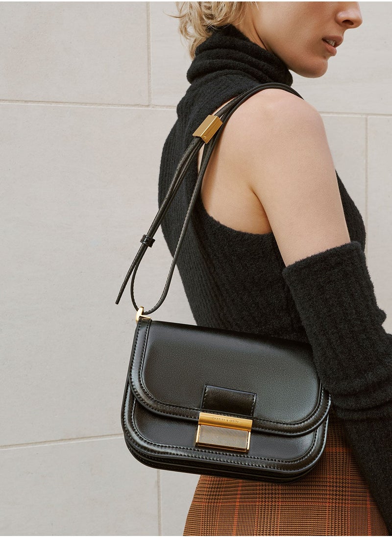 Charles & Keith CHARLES & KEITH Charlot Crossbody Bag & Shoulder Bag  - Black  - Image 2