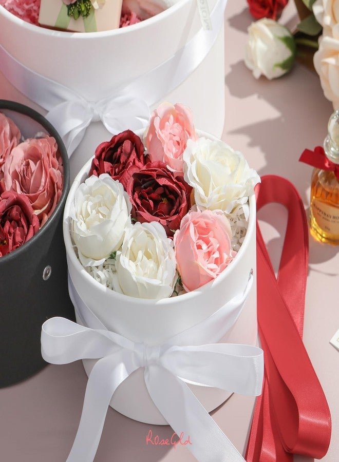 ROSEGLD Round Gift Boxes with Lids Set of 4, Luxury Gift Boxes with Ribbons Assorted Sizes, Nesting Gifts Boxes for Flowers Arrangements, Bridesmaid, Proposal, Wedding, Birthday, Party (Matte White) - Image 3