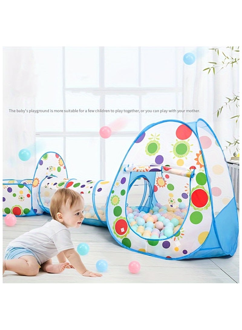 خيمة لعب الأطفال، زحف النفق و كرة حفرة ملعب الوثب خيمة الأولاد الفتيات الرضع والأطفال الصغار استخدام في الهواء الطلق مع حمل حقيبة - Image 1