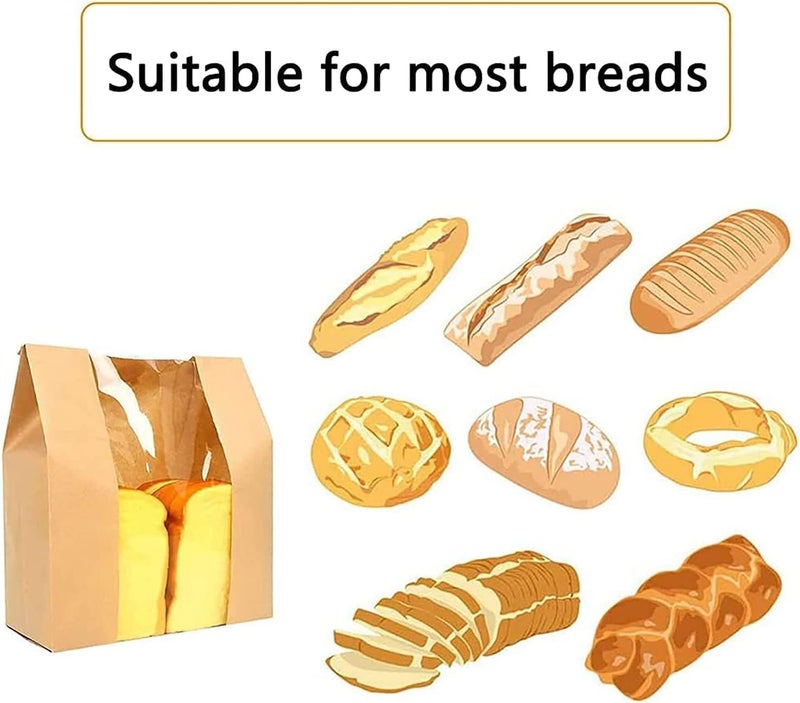 Mintboo 150Pack Bread Bags for Homemade Bread Large Paper Bakery Bag with Window for Baked Food Packaging Storage Large Bread Storage Bags for Sourdough Loaf Cookie (150 pack) - Image 4