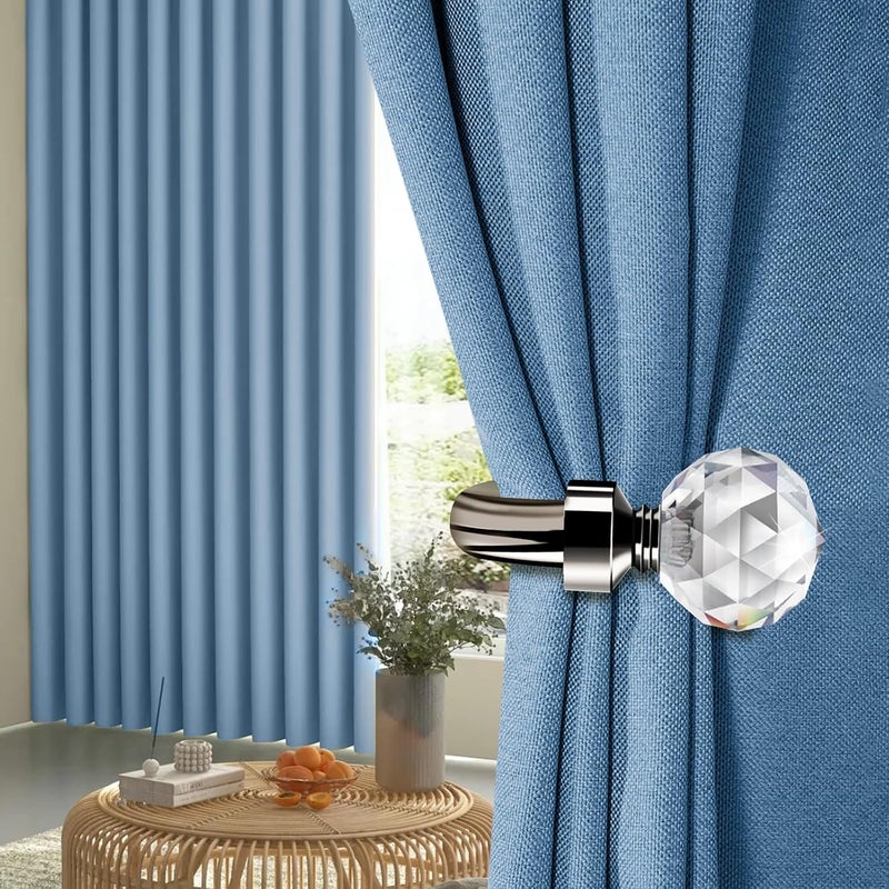 HIKMLK Crystal Metal Curtain Holdbacks 2pcs, Decoration Curtain Tie Back Hooks for Wall, Heavy Duty Side Holders Tiebacks Accessories for Drapes - Image 4