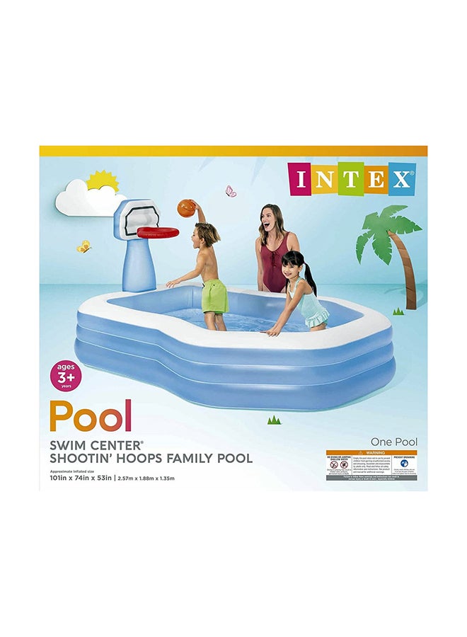 INTEX Swim Center Shoot in' Hoops Inflatable Family Pool 257x188x135cm - Image 2