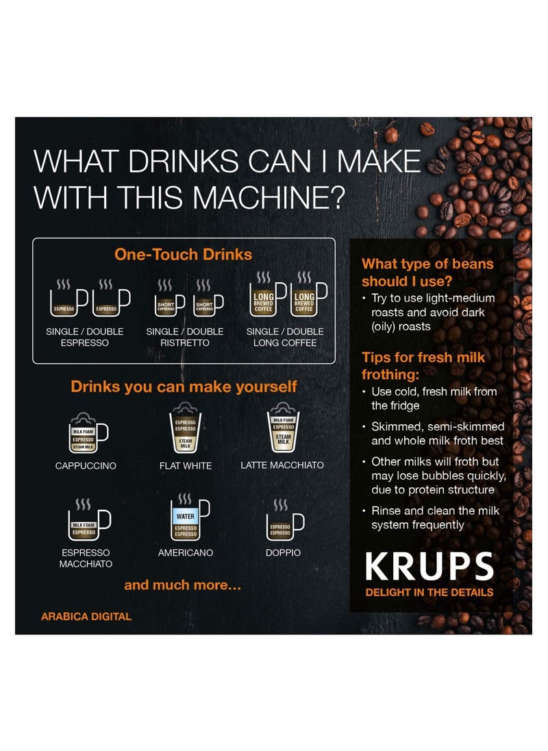 Krups - KRUPS Coffee Machine |Arabica Fully Automatic Coffee Machine | Coffe Maker | Automatic Espresso Machine | Large LCD Display | 2 Years Warranty - Image 1