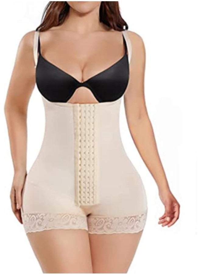 Full Shapewear for Women, Tummy Control Women Body Shaper Fajas Colombianas Waist Trainer Thigh Slimmer Post Surgery Compression Garment Beige  - Image 1