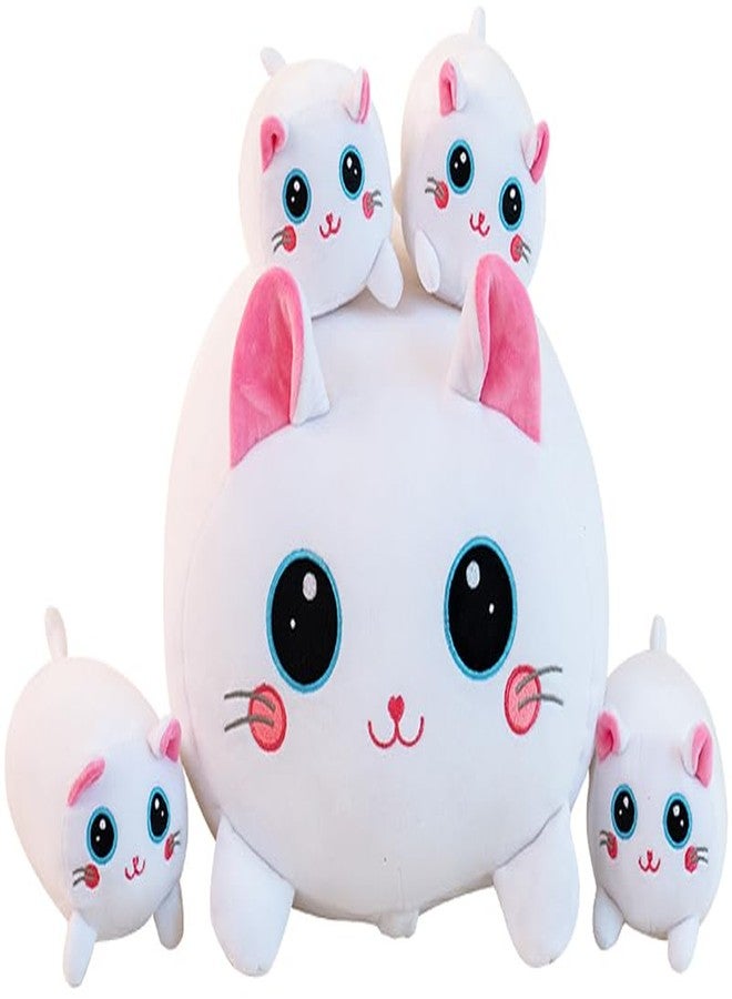 Gudisi Cat Plush Stuffed Animals with 4 Kitties Plushies,16" Soft Jumbo Pillow Gifts for Kids Him Her Girlfriend Boyfriend - Image 1