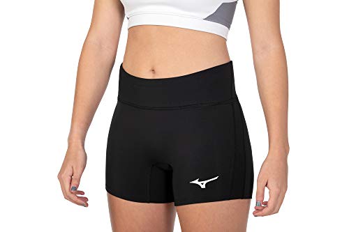 Mizuno Womens Elevated 4 Inseam Volleyball Short Black XSmall - Image 3
