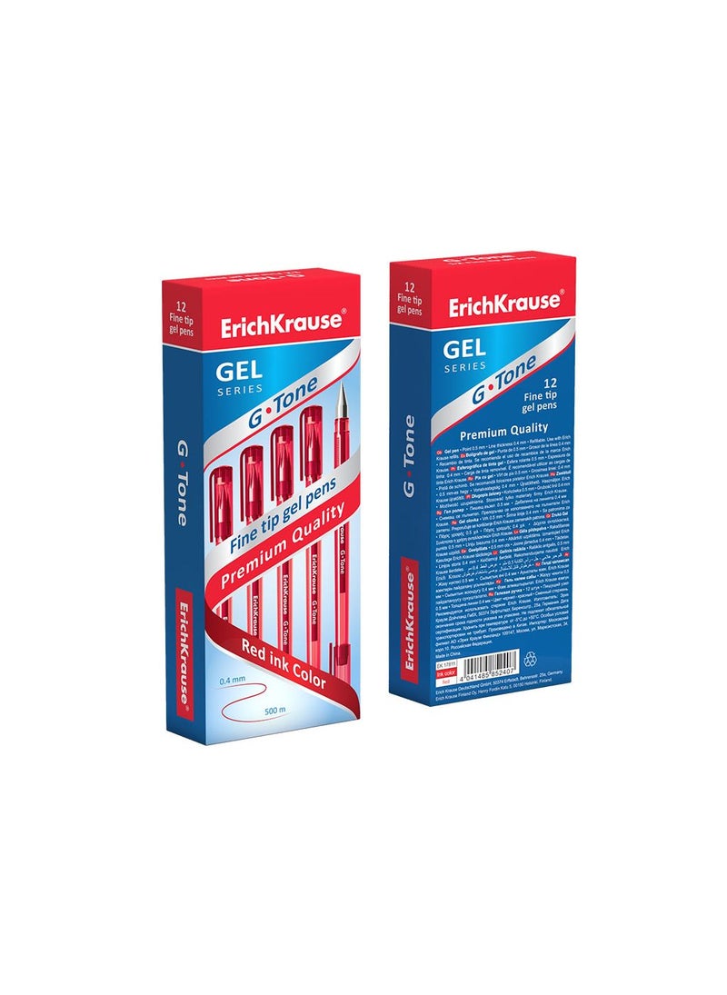 ErichKrause Gel ink pen G-Tone Stick Original 0.5, ink color: red (box 12 pcs.) - Image 3
