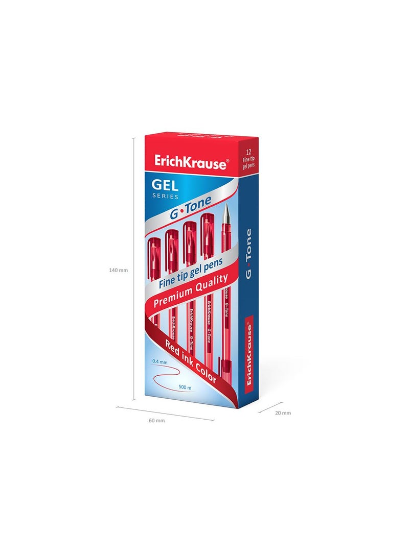 ErichKrause Gel ink pen G-Tone Stick Original 0.5, ink color: red (box 12 pcs.) - Image 5