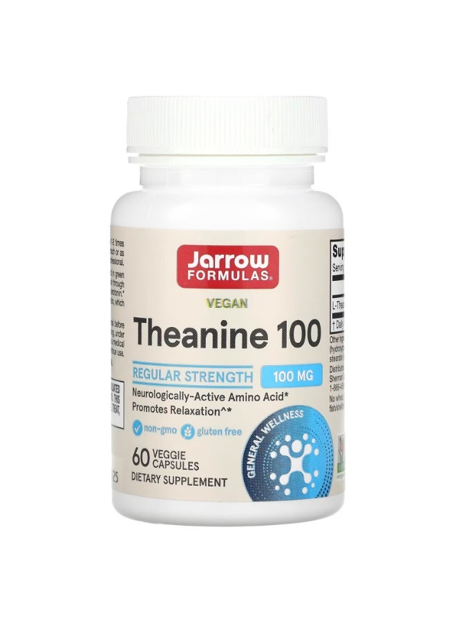 Jarrow Formulas, Theanine 100, 100 mg, 60 Veggie Caps