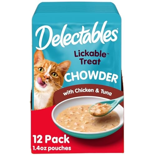 Hartz Delectables Chowder Lickable Wet Cat Treats for Kitten, Adult & Senior Cats, Chicken & Tuna, 1.4 Ounce (Pack of 12) - Image 1
