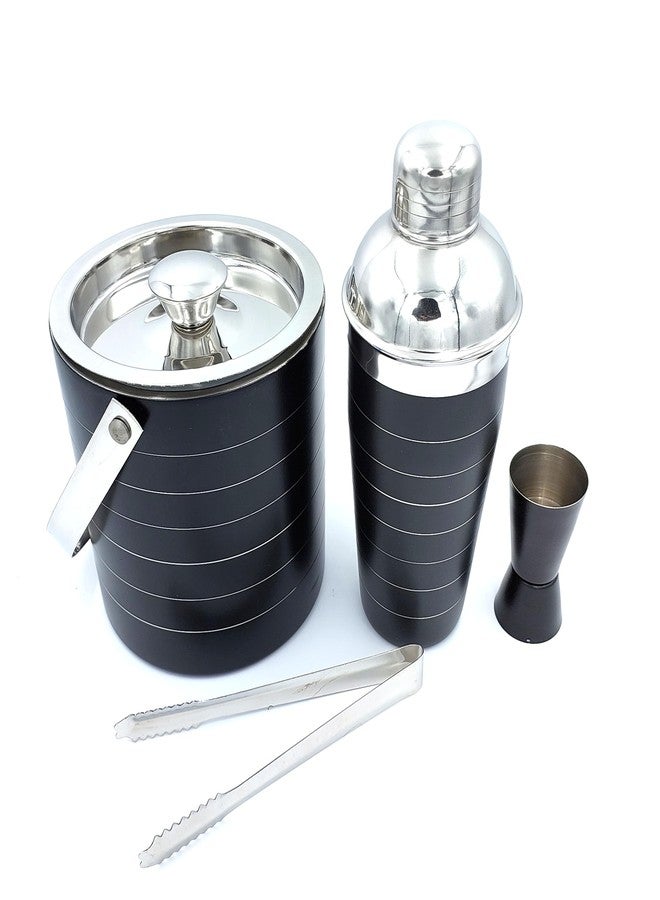 EVK® Exclusive Stainless Steel Double Walled Ice Bucket with Lid | Cocktail Shaker | Ice Tong | Double-Sided Jigger Elegant Gifts for Men, Home Bar, Cocktail Set, Perfect Diwali Gift for Men - Image 2
