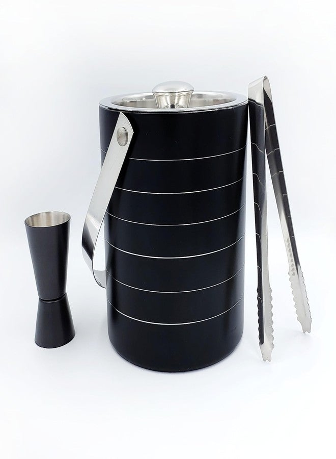 EVK® Exclusive Stainless Steel Double Walled Ice Bucket with Lid | Cocktail Shaker | Ice Tong | Double-Sided Jigger Elegant Gifts for Men, Home Bar, Cocktail Set, Perfect Diwali Gift for Men - Image 3
