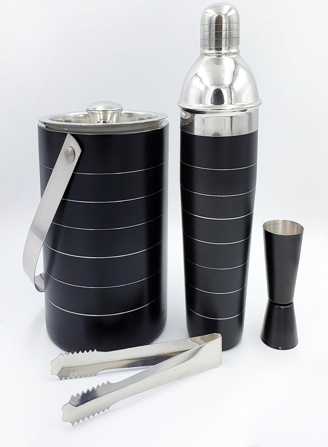 EVK® Exclusive Stainless Steel Double Walled Ice Bucket with Lid | Cocktail Shaker | Ice Tong | Double-Sided Jigger Elegant Gifts for Men, Home Bar, Cocktail Set, Perfect Diwali Gift for Men - Image 1