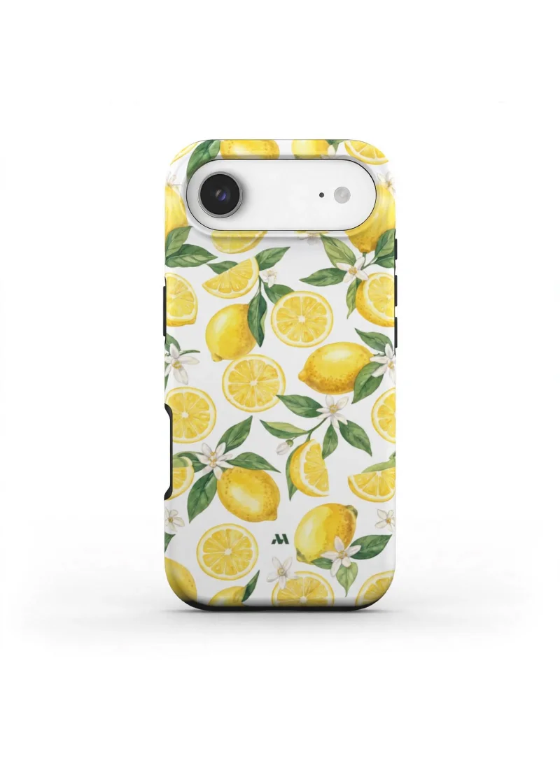 Mobcos iPhone 17 Air Lemon Daisy Premium Case Compatible with Hybrid Dual-Layer Hard Shell + Silicone Protection - Scratch-Resistant Shockproof Mobile Cover
