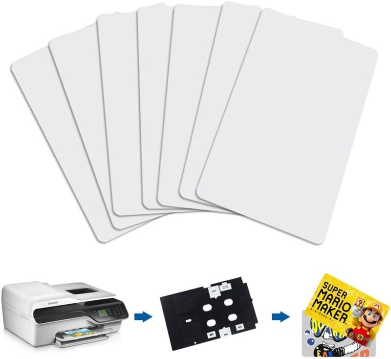 Timeskey NFC علامة NFC 10 قطع بطاقة PVC قابلة للطباعة بالحبر NTAG215، متوافقة مع طابعات Epson وCanon الحبرية، الطباعة على الوجهين، بحجم بطاقة الائتمان، متوافقة مع Amiibo وTagMo من TimesKey - Image 1
