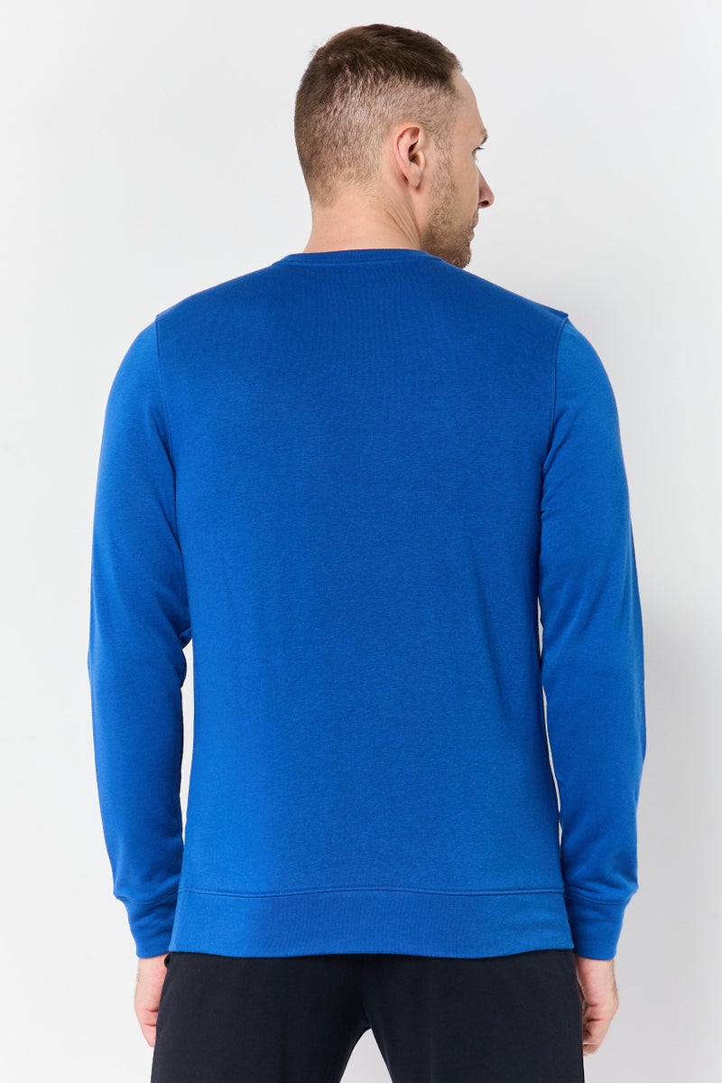 UNDER ARMOUR سويت شيرت رجالي فضفاض بأكمام طويلة للخارج، أزرق - Image 4