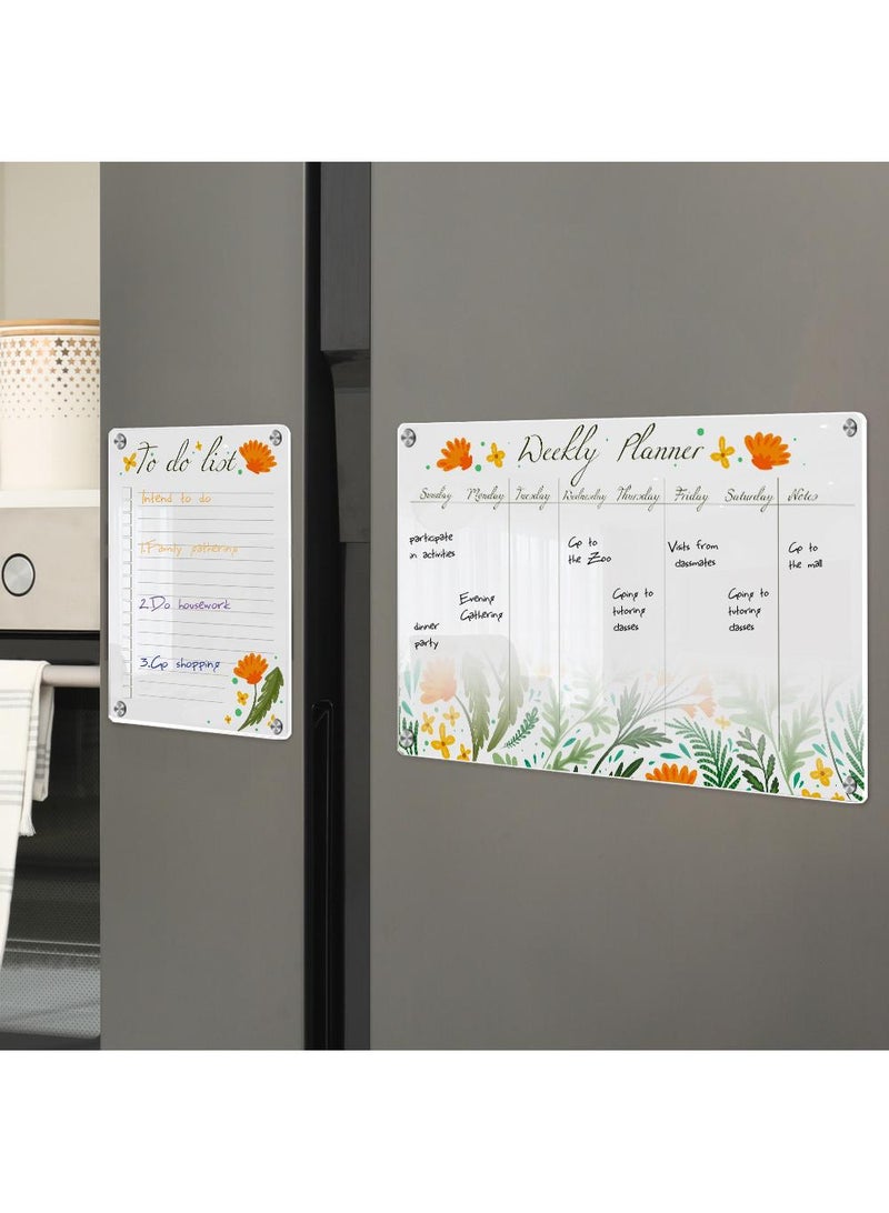 Magnetic Transparent Acrylic Week Plan Memo Message Board Erasable Magnetic Refrigerator Sticker - Image 3
