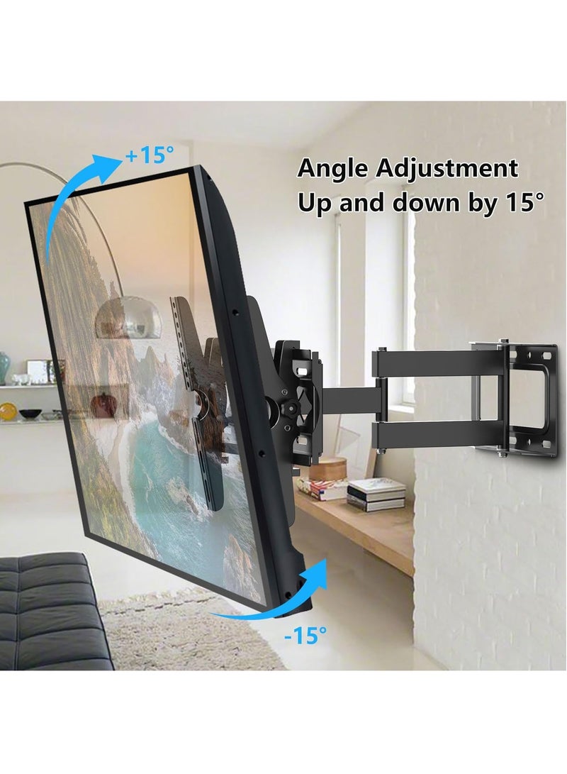 فلاشهوك حامل حائطي متين للتلفزيونات مقاس 26-65 بوصة، يدور بزاوية 360 درجة مع امتداد 80-360 مم، ذراع مفصلي كامل الحركة مع حمولة قصوى 30 كجم، مقاس 400 × 400 مم، إمالة ±15 درجة، تصميم فولاذي بستة أذرع - Image 4