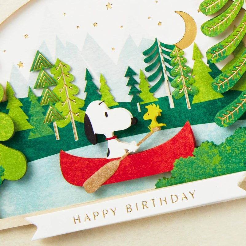Hallmark Signature Peanuts Birthday Card featuring Snoopy in a Canoe - Image 4