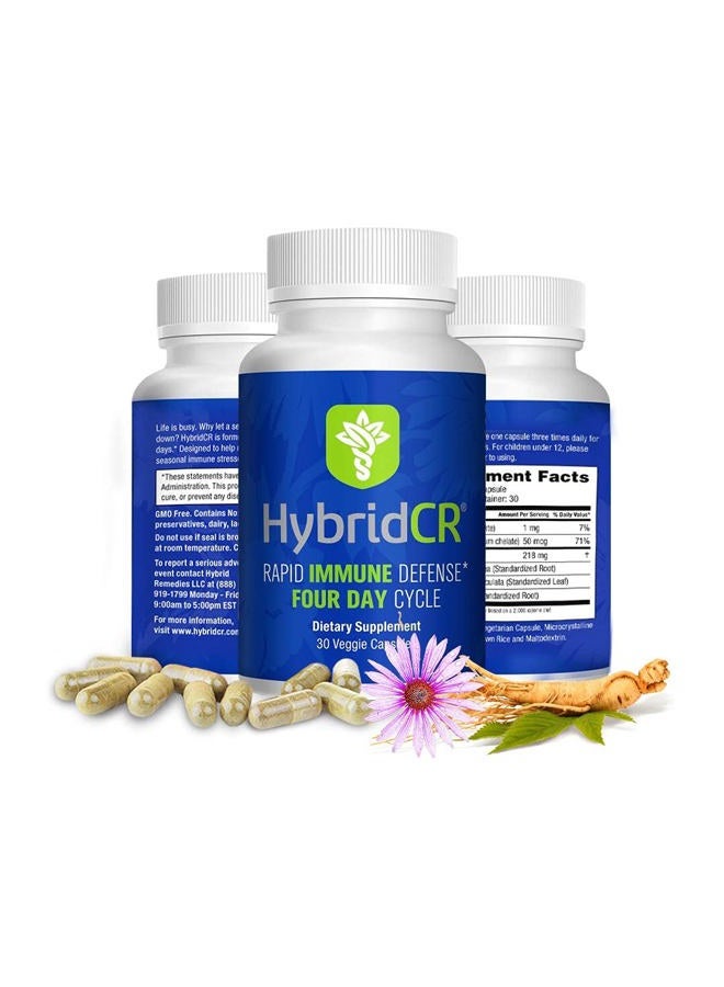 Hybrid Remedies Hybridcr Rapid Immune Defense By | Pharmacist Formulated Natural Herbal Formula To Support Immune Response | Gluten-Free Natural Herbal Remedy | 30 Capsules - Image 1