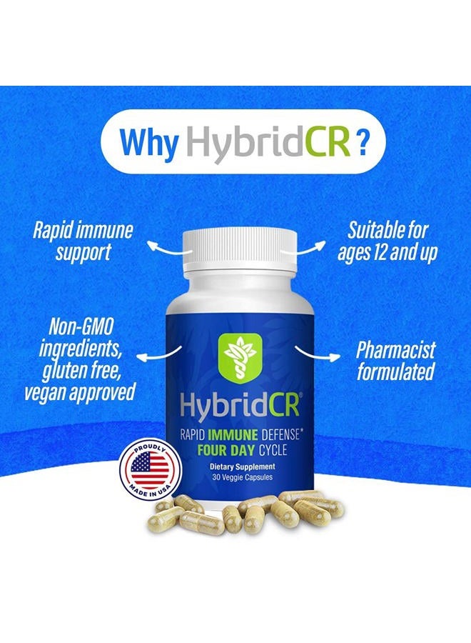 Hybrid Remedies Hybridcr Rapid Immune Defense By | Pharmacist Formulated Natural Herbal Formula To Support Immune Response | Gluten-Free Natural Herbal Remedy | 30 Capsules - Image 2