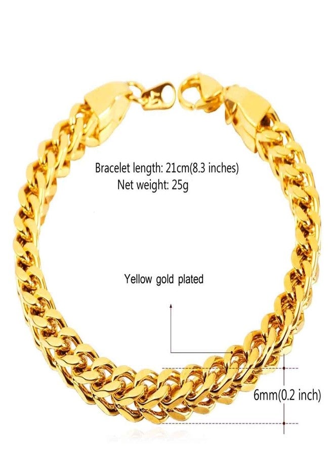 ZIVOM® 316L Stainless Steel 18K Gold Plated Wheat Design Bracelet For Men - Image 2